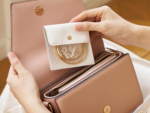 6 bolsas de joyería transparentes Popvibe de viaje y cuero 3