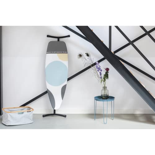 Brabantia Size D (53 X 18 In) Replacement Ironing Board Cover, Heat Resistant Zone, Thick Foam & Felt Padding (Spring Bubbles) #TOP14