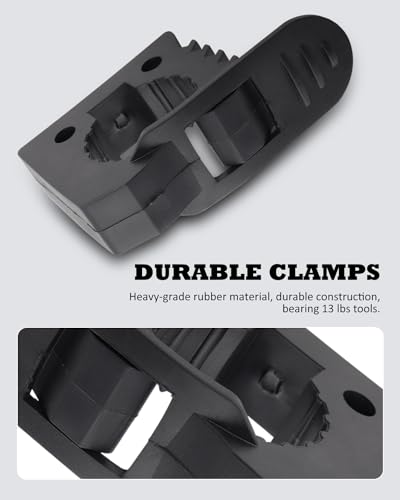 Image of Quick-Release Clamp Mount Rubber Clamp Grip for 1-1 /7'' to 1-3 /7'' Diameter Tools and Equipment Used on Off-road vehicle, UTV, ATV, Van, Trucks, Boat & Train- 12 Pack
