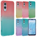 arrows We2 ケース TPU グラデーション アローズwe2 ソフトケース 透明 カバー クリアケース スマホケース おしゃれ かわいい 薄型 保護 耐衝撃 F-52E F52E FCG02 M07 docomo au UQmobile SIMフリー ピンクアクア 携帯カバー B086ARW2PA