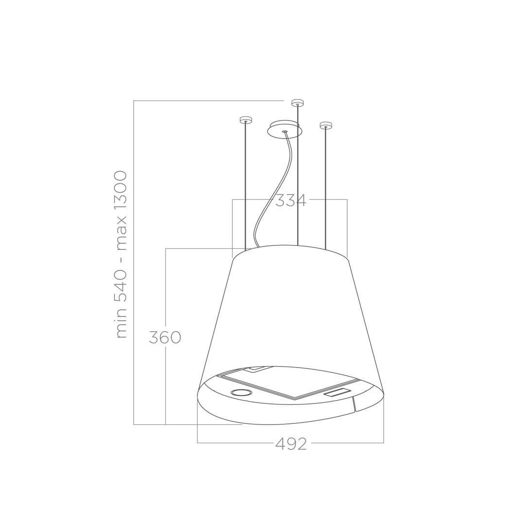 ELICA JUNO IX/F/50 CAPPA ISOLA FILTRANTE 50CM PULSANTI SOFT LIGHT INOX PRF0089651D