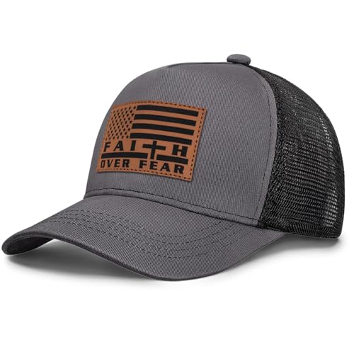 Image of Jesus Hat Christian Gifts for Men American Flag Hats Faith Over Fear Hat Fathers Day Christmas Birthday Gifts for Friend