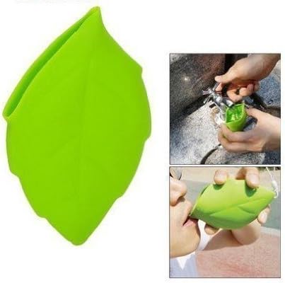 Portable Travelling Outdoor Leaf Shaped Silicone Cup Water Cup Green
