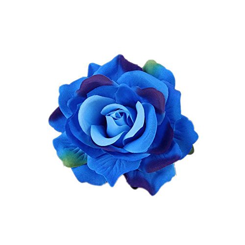 Love Fairy - Fermaglio per capelli a forma di rosa, per feste, viaggi, festival, taglia unica, colore: blu