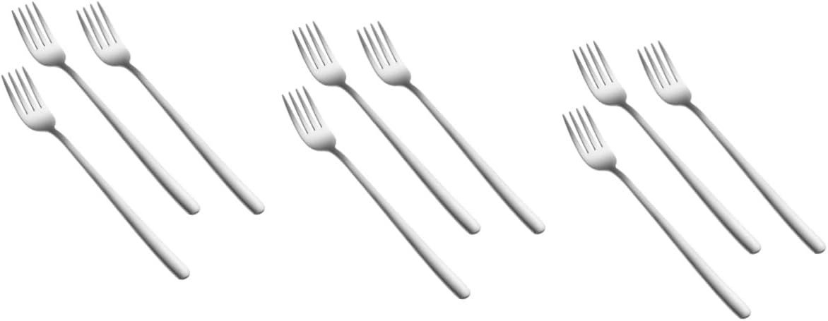 Cabilock 9pcs Stainless Steel Forks Bulk Dessert Forks Silverware Non-slip Handle for Parties