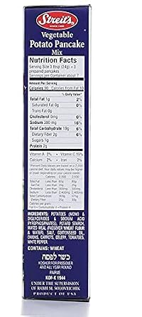 Streits Potato Pancake Mix with Vegetables, Make Latkes Fresh 6 oz (2-Pack)
