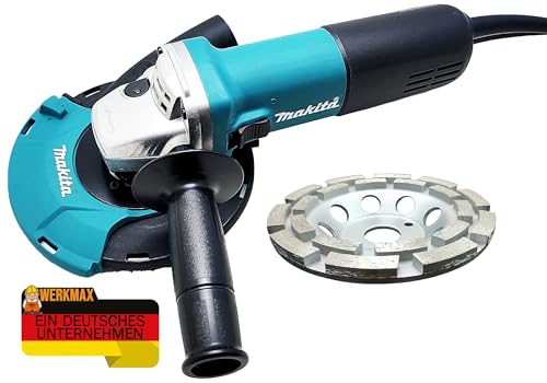 Makita Betonschleifer Set mit Makita Staubabsaugung 191W06-8 und 125mm...