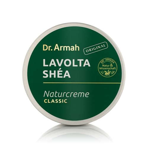 Dr. Armah - Lavolta Shéa - Naturcreme Classic - Hautcreme aus 100% Sheabutter mit Vitamin E für intensive Feuchtigkeit - Creme für trockene & sensible Haut - Ideal für Gesicht & Körper - 225 ml