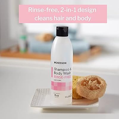 McKesson Shampoo and Body Wash, Rinse-Free, Light Floral, 8 oz, 48 Count