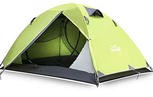 Tente de camping double verte ventilée et étanche à pluie légère