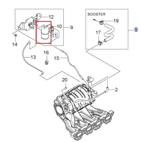 Depósito de vacío para depósito de vacío, diseñado para Chevrolet LACETTI + NUBIRA + OPTRA (J200) Daewoo Lanos Rezzo