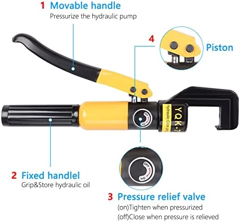 ColdShine 8 Tons 7 Dies Hydraulic Crimping Tool Electric Battery Cable Wire Lug Terminal Crimper Hand Operated Crimpers with Carry Case Hydraulic Tool for 4-70mm²