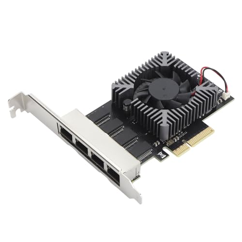 4 Puertos PCIe Tarjeta de Red Ethernet, Adaptador de Interfaz Gigabit Ethernet 100/1000/2500Mbps con 8 Indicadores LED, RJ45, Ranuras X4, X8, X16, compatible con Linux miniatura 6