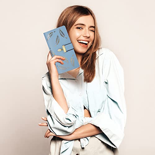 Sweet Cute Chocolate Women's Long Leaf Bifold Wallet Leather Card Holder Purse Zipper Buckle Elegant Clutch Wallet Handbag for Women-Blue - Thumbnail 7