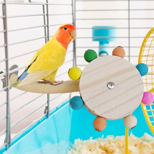 Fovolat Poleiro giratório para pássaros, brinquedos para pés de papagaio | Aves brincam de brinquedo