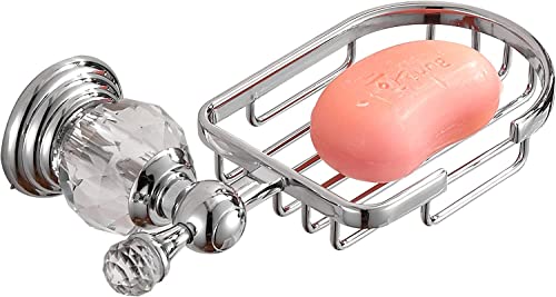 Wolibeer Chrome Soap Dish,Crystal Soap Holder Bar For Shower Suction Saver Bathroom Accessories Wall Mounted Stainless Steel #TOP30