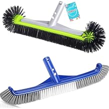 Swimming Pool Brush Head with Round Ends,17.5" Heavy Duty Aluminum Back Head for Cleans Walls&Pool Brush Head, 17.5" Pool Brushes for Cleaning Pool Walls