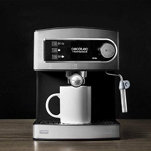 Cecotec Machine à café Express Power Espresso 20 Barista Pro. 2 Thermoblocks, 20Bars, Manomètre, Mode Auto pour 1 et 2 Café(s), Buse vapeur Orientable, Conduit pour Infusions, 2900W. (Basic)          [Classe énergétique A+] - Image 5