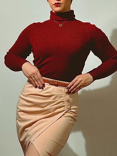 Belle Poque Elegant Pencil Skirt For Women Vintage High Waisted Bodycon Skirts Ruched Skirt With Belt #TOP6