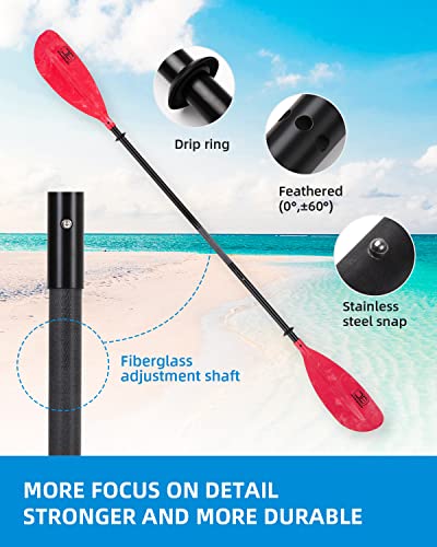 Oceanbroad Adjustable Kayak Paddle 86In/220Cm To 94In/240Cm Kayaking Boating Canoeing Oar With Paddle Leash 1 Paddle… #TOP5