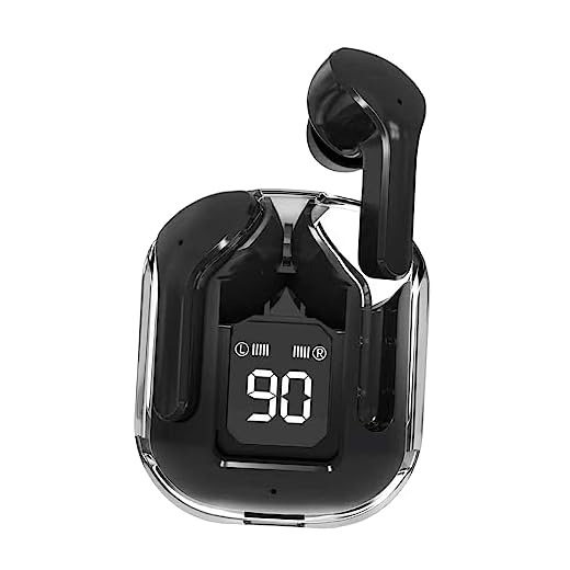 ＫＬＫＣＭＳ de ouvido sem fio no ouvido de ouvido mãos livres com cancelamento de ruído de baixa latência de ouvido Bluetooth de ouvido, PRETO