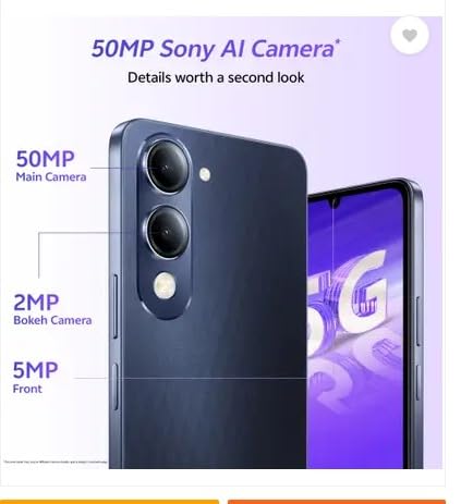 Image of VIVO T4 Lite 5G 8GB RAM, 256 GB Storage, Prism Blue | 6.74'' HD+ 90Hz LCD | Dimensity 6300 | 50MP Dual AI Camera | Android 14 | 6000mAh Battery | IP64 | Side Fingerprint | 15W Charging | Dual SIM