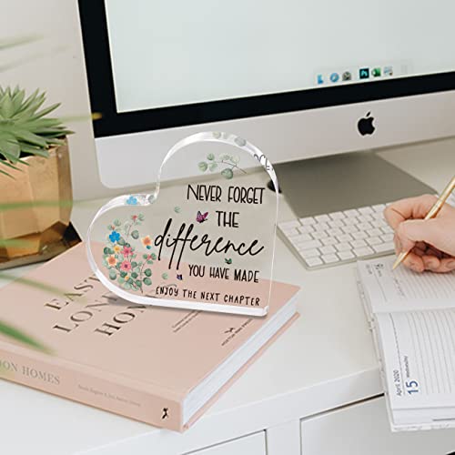 Coworkers Goodbye Gifts For Women, Going Away, Retirement, Farewell, Leaving Gifts For Colleague Boss Lady Friends, Thank You Gift, Office Desk Decoration Heart Shape Acrylic Sign Gift (Ac11) #TOP4