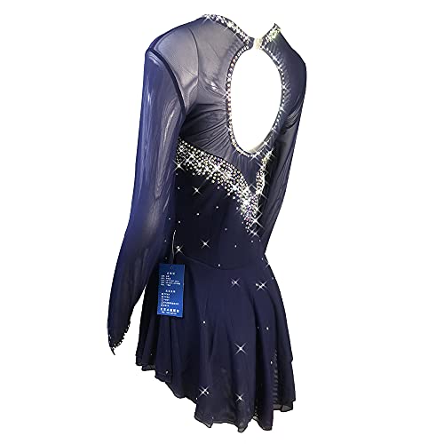 Saia de patinação preta escura fantasia feminina de patinação feminina simples generosa vestido de p