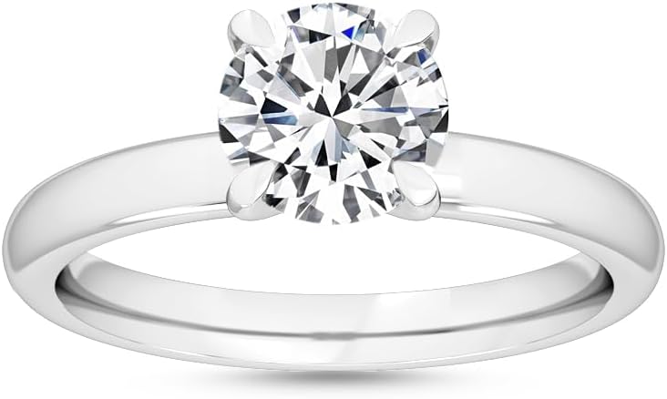 Houston Diamond District 1-5 Carat (ctw) Round Cut LAB GROWN Diamond Solitaire Engagement Ring (Color H-I Clarity VS1-VS2)
