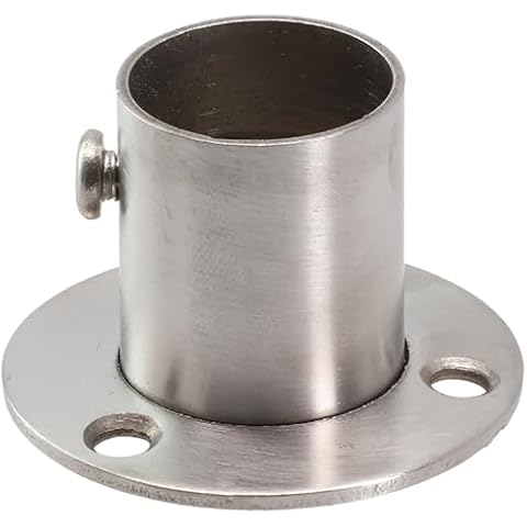 Niceminiwall Metal Closet Rod Holder, Closet Rod Holders Socket End Support Bracket Flange For 19-25mm(22mm) Cover