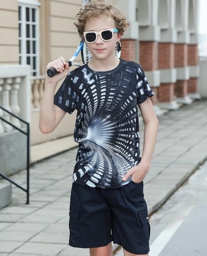 Image of uideazone Tshirts for Boys Kids Short Sleeve T-Shirt 3D Graphic Tee Shirts Tops Clothes 4-16 Years
