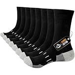 Niorasen Mens Socks, Combed Cotton Mens Work Socks with Reinforced Toes & Heel,4 Pairs Crew Athletic Sports Sock for Outdoor Running Walking Hiking Cycling, Black, 9-11
