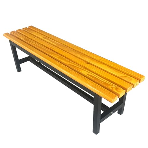 Banco de jardín de 2-3 plazas amarillo resistente a la intemperie (100x45x37 cm)