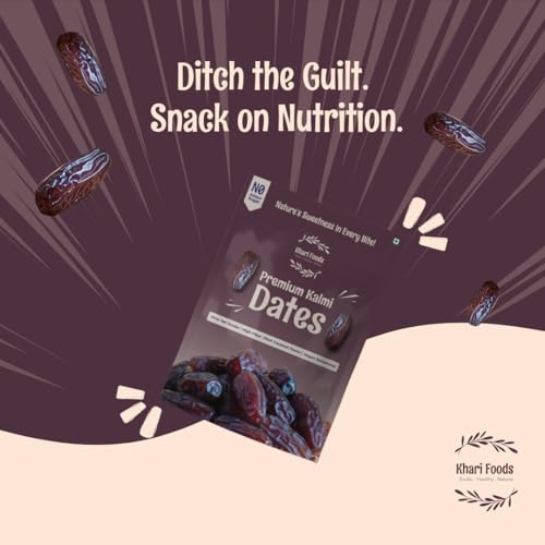 Image of Khari Foods Premium Kalmi Dates, High Fibre, Soft Dry Fruit Khajur /khajoor, Energy Health Snacks, No Added Sugar