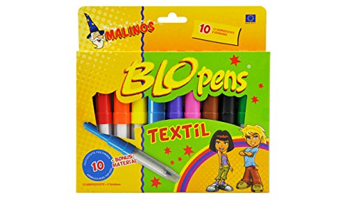 MALINOS 300991 Stifte Airbrush Textil 10er, 18 Stück (1er Pack)