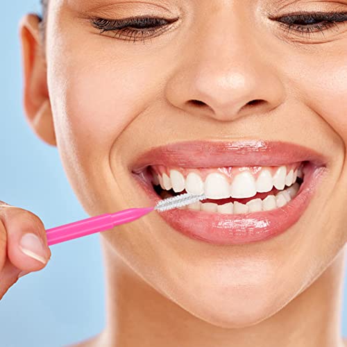 Healeved 100Pcs Interdental Brushes,Braces Flossers Braces Brush For Cleaner Tooth Flossing Head Oral Hygiene Flosser (5Colors) #TOP1