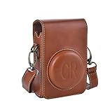 Rieibi Camera Funda for Sony RX100 Series/Ricoh GR Series - Funda de Cuero Retro para Ricoh GR IIIx/Ricoh GR III II/Sony RX100 II III IV V Vi VII - Marrón