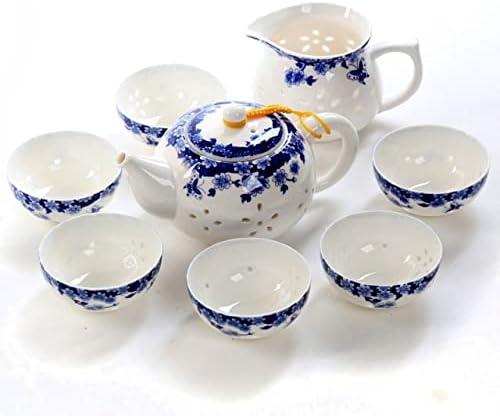 Teapots, ceramic teapots, Blue-and-white Ceramic Teapot Heat-Resistant Tea Pot With 5 Tea Cups Kung Fu Tea Set Handmade Kettle Tea Set Drinkware (Color : Cj007)