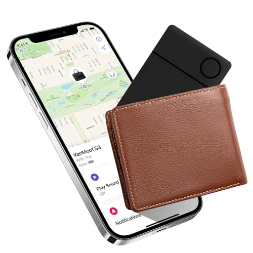 Olycism Wallet Tracker Bluetooth (IOS Only, Not for Android) Item Finders for Wallet ID Card Backpack Luggage Tracker for Suitcases Support Wireless Charging with 98 Feet Finding Range IPX8 Waterproof