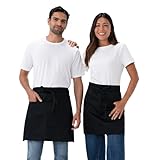 Chef Works Unisex Half Bistro Server Apron, Black, One Size (2 Pack)