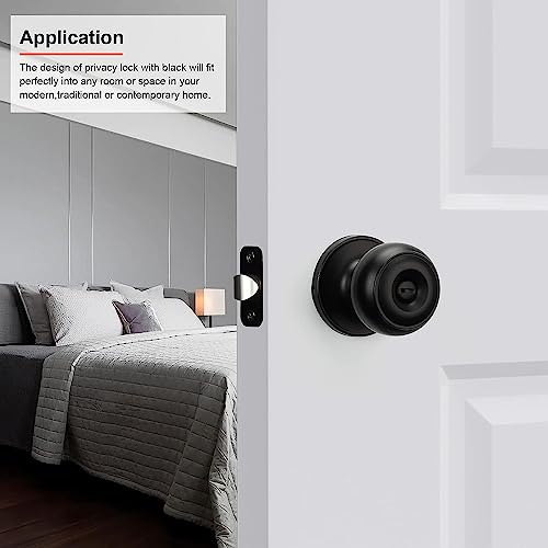 goldenwarm Matte Black Interior Privacy Door Knob #TOP25