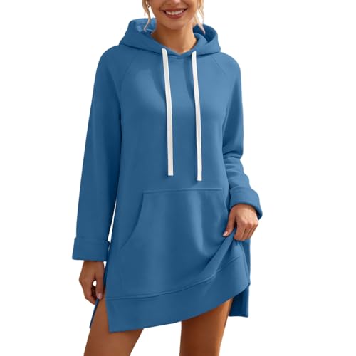 Robe à capuche femme longue et ample de couleur unie