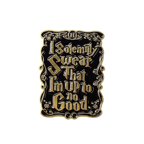 I Solemnly Swear I'm Up To No Good Pin Brooch, Magical Quote Enamel Pin, Magical Gift For Fantasy Fan Sarcastic Book Lover Mischief Maker, Witchy Humor Lapel Badge, Wizard Themed Brooches, Gothcore Decorative Jewelry Accessories