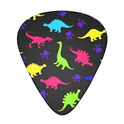 Lot de 12 médiators colorés en forme de dinosaures – Cadeau unique pour guitare basse électrique et acoustique - Les Beatles, Paul McCartney, John Lennon, RIngo Starr, George Harrison
