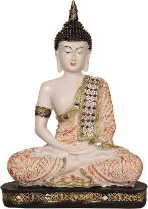 GW Creations Vastu Fangshui Religious Idol of Lord Gautama Buddha Statue Decorative Showpiece - 24 cm (Polyresin, Multicolor)