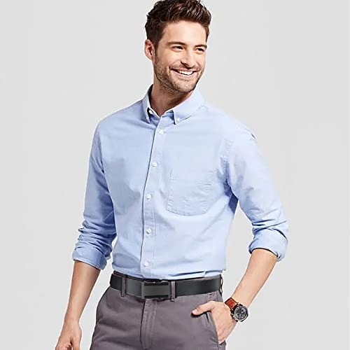 Ratchet Belt for Men, Black Dress Casual Belt Leather, Slide Buckle Adjustable to Fit, Designer Belts with Gift Box4