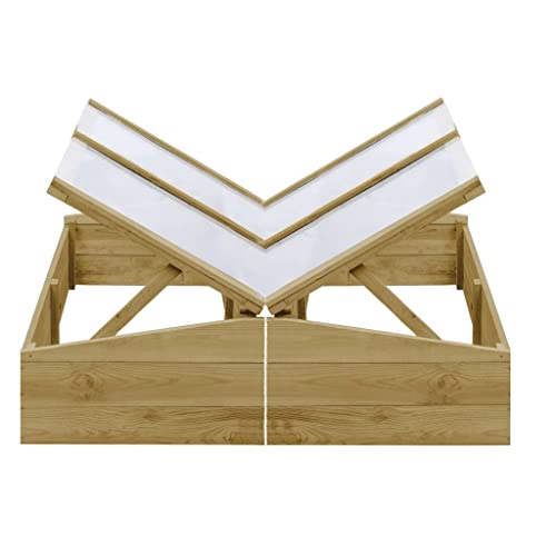 ZEYUAN Gewächshäuser 2 STK. Imprägniertes Kiefernholz 100x50x35 cm, Frühbeet, Gewächshaus Klein, Tomatenhaus, Growbox, Treibhaus, Greenhouse