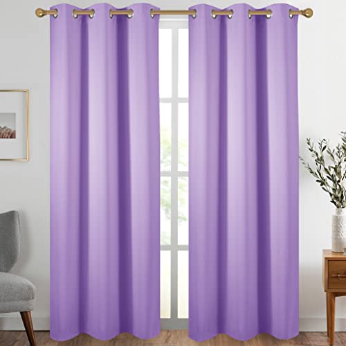 Diraysid Lavender Grommet Blackout Curtains for Bedroom Thermal Insulated Room