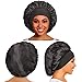 3 Pack Satin Bonnet Silk Bonnet for Sleeping, Bonnets for Black Women Bonnet for Sleeping Large Sleep Cap, Wide Soft Band Bonnet for Curly Hair