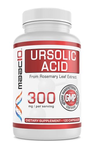 MAAC10 Ursolic Acid 300mg - Sourced from Rosemary Extract AMPK & Sirtuin Activator - Third-Party Lab Tested